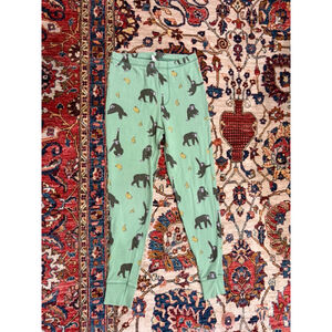 Mini Boden Kids Pajama Bottoms Only 10Y Green Monkey Banana Print Cotton